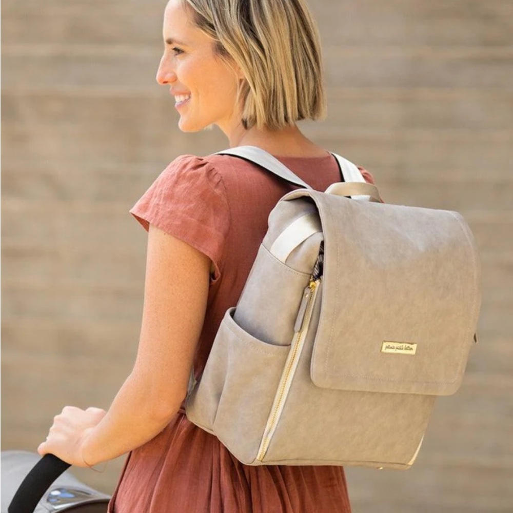 Petunia Pickle Bottom Boxy Backpack in Grey Matte Leatherette